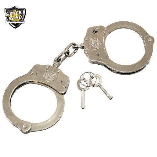 Streetwise Nickel Plated Solid Steel Handcuffs