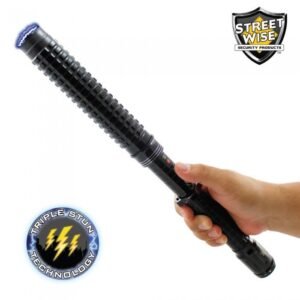 Stun Baton - Streetwise Attitude Adjuster 13,000,000 Volt Expandable Stun Baton with Flashlight