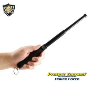 Metal Batons - Police Force 12 Inch Expandable Steel Baton With Key Ring